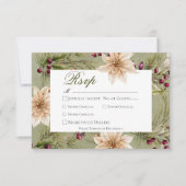 Boho Winter Greenery Boughs Sage Green Dinner RSVP Karte (Vorderseite)