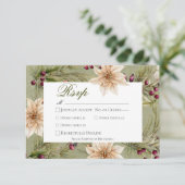 Boho Winter Greenery Boughs Sage Green Dinner RSVP Karte (Stehend Vorderseite)