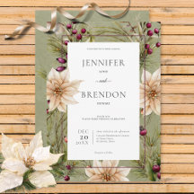 Boho Winter Greenery Boughs Sage Green