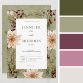 Boho Winter Greenery Boughs Sage Green Einladung