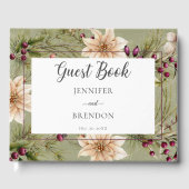 Boho Winter Greenery Boughs Sage Green Gästebuch (Vorderseite)