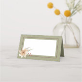 Boho Winter Greenery Boughs Sage Green geklappt Platzkarte (Vorderseite)