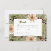 Boho Winter Greenery Boughs Sage Green RSVP Karte (Vorderseite)