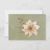 Boho Winter Greenery Boughs Sage Green RSVP Karte (Rückseite)