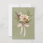 Boho Winter Greenery Boughs Sage Green Save The Date (Rückseite)