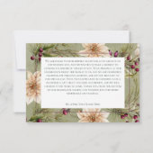 Boho Winter Greenery Boughs Sage Green Wedding Dankeskarte (Rückseite)