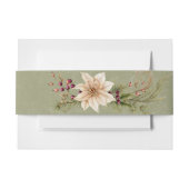 Boho Winter Greenery Boughs Sage Green Wedding Einladungsbanderole (Vorderseite Beispiel)