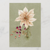 Boho Winter Greenery Boughs Sage Green Wedding Menükarte (Rückseite)