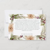 Boho Winter Greenery Boughs Wedding Dankeskarte (Rückseite)