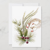 Boho Winter Greenery Boughs White Einladung (Rückseite)