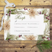 Boho Winter Greenery Boughs White RSVP Karte