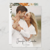 Boho Winter Greenery Foto Save the Date Einladung (Vorne/Hinten)