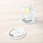 Boho Winter Greenery Red Floral 40. Geburtstag Untersetzer (Vor Ort)