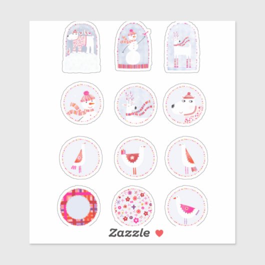 Boho Winter Holiday Aufkleber (Blatt)