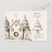 Boho Winter Hütte Weihnachtsdiapper Raffle Begleitkarte (Vorderseite)
