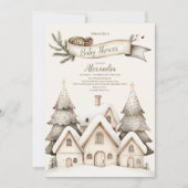 Boho Winter Hütte Weihnachtsdusche Einladung (Vorderseite)
