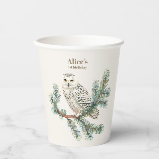 Boho Winter Onederland Birthday Pappbecher (Vorderseite)