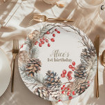 Boho Winter Onederland Birthday Pappteller<br><div class="desc">Erleben Sie Ihren ersten Geburtstag mit unseren "Boho Winter Onederland" Geburtstagspapier-Tellern. Diese wunderschön gestalteten Teller verbinden die böhmische Eleganz mit dem Charme eines Winterwunderlandes und machen sie zu einem unverzichtbaren Bestandteil Ihres "Onederland"-Party. Features: Bezauberndes Design: Die Teller der Zeitung bieten ein atemberaubendes Winterthema mit erdigen Farbtönen, zarten Winterfloralen und üppiger...</div>