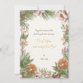 Boho Winter Pflanze Orangenweihnachtskarte Einladung (Vorderseite)
