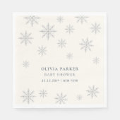 Boho Winter Snowflake Babydusche Begrüßungszeichen Serviette (Vorderseite)