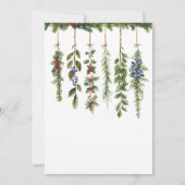 Boho Winter Solstice Herb Grüne Weihnachten Garlan Einladung (Rückseite)
