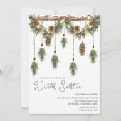 Boho Winter Solstice Pine Garland Einladung (Vorderseite)