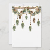 Boho Winter Solstice Pine Garland Einladung (Rückseite)