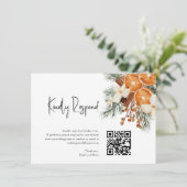 Boho Winter UAWG Wedding QR CODE Begleitkarte (Stehend Vorderseite)
