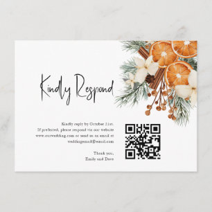 Boho Winter UAWG Wedding QR CODE Begleitkarte