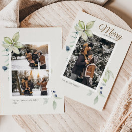 Boho Winter Watercolor Botanisches Weihnachtsfest Feiertagskarte