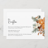 Boho Winter Wedding Empfang Card Begleitkarte (Vorne/Hinten)