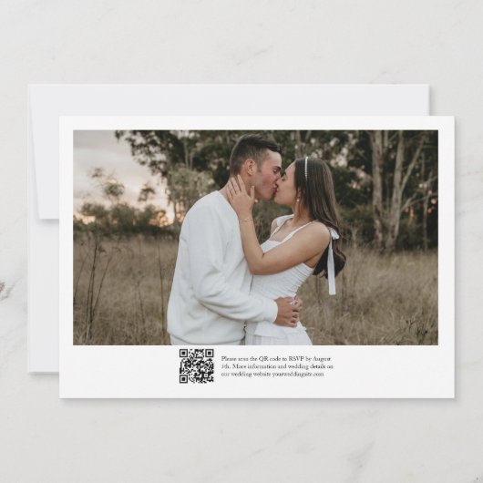 Boho Winter Wedding Qr Code UAWG horizontal Einladung (Rückseite)