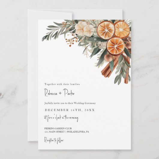 Boho Winter Wedding Qr UAWG in einem Einladung (Vorderseite)