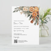 Boho Winter Wedding Qr UAWG in einem Einladung (Stehend Vorderseite)