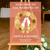 Boho Winter Wedding Willkommen Mattiert Acrylschild