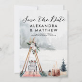 Boho Winter Woodland Holiday Foto Save the Date (Vorderseite)