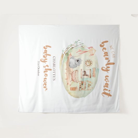 Boho wir können Babydusche abwarten Wandteppich (Vorderseite (Horizontal))