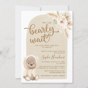 Boho wir können früh warten Teddy Bear Baby Dusche Einladung