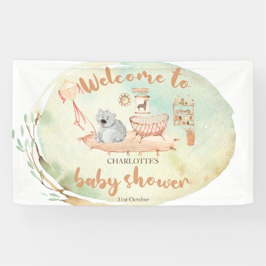 Boho wir können frühes Abwarten Baby Dusche Wellne Banner (Horizontal)