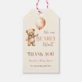 Boho wir können frühzeitig die Beige Bear Baby Dus Geschenkanhänger (Vorderseite)