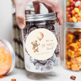 Boho wir können frühzeitig die Beige Bear Baby Dus Runder Aufkleber