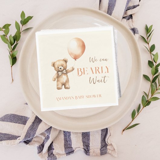Boho wir können frühzeitig die Beige Bear Baby Dus Serviette