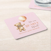 Boho wir können Pink Bear Girl Babydusche warten Rechteckiger Pappuntersetzer (angewinkelt)