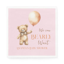 Boho wir können Pink Bear Girl Babydusche warten