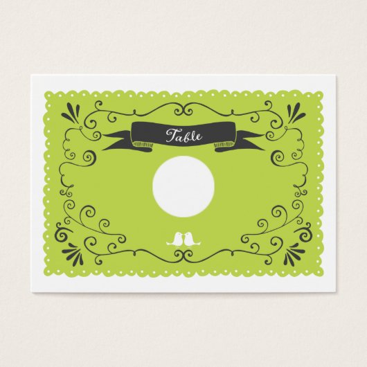 Boho Wirbel, Curls, Banner & Lovebirds Hochzeit (Vorderseite)