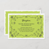 Boho Wirbel, Curls, Banner & Lovebirds Hochzeit Begleitkarte (Vorne/Hinten)