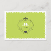 Boho Wirbel, Curls, Banner & Lovebirds Hochzeit Begleitkarte (Rückseite)