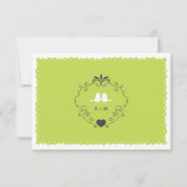 Boho Wirbel, Curls, Banner & Lovebirds Hochzeit RSVP Karte (Rückseite)