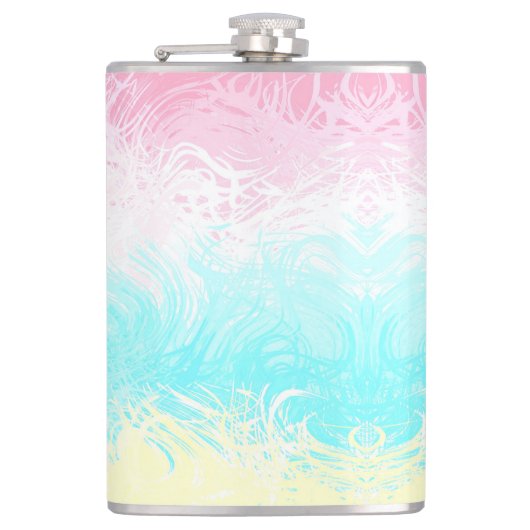 Boho Wirbel Groovy Abstrakt Genderflux Pride Flag Flachmann (Vorderseite)