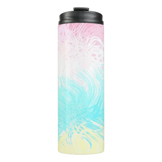 Boho Wirbel Groovy Abstrakt Genderflux Pride Flag Thermosbecher (Vorderseite)